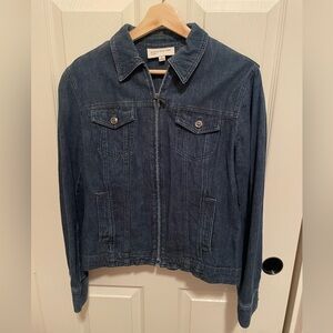 Jones New York Blue Jean Jacket with Zipper Closure